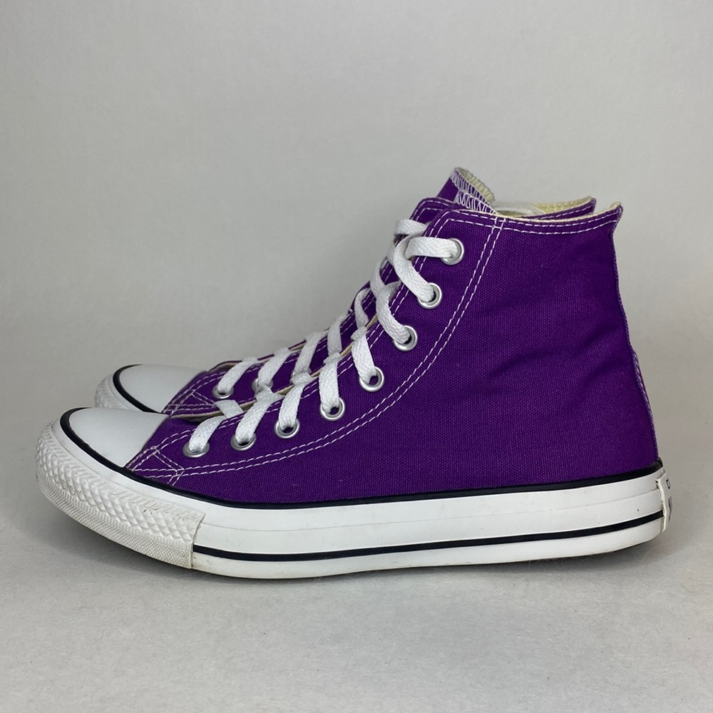 Converse Chuck Taylor All Star High Top Sneaker, Purple White, Women's 9 Men's 7